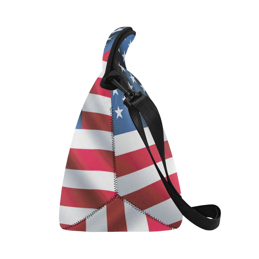 American flag Classic Neoprene Lunch Bag (Model 1669)(Large)-JTAMIGO.COM