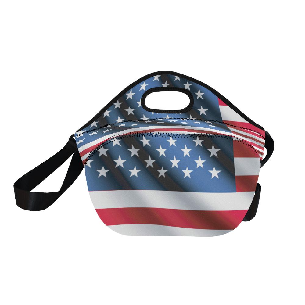 American flag Classic Neoprene Lunch Bag (Model 1669)(Large)-JTAMIGO.COM