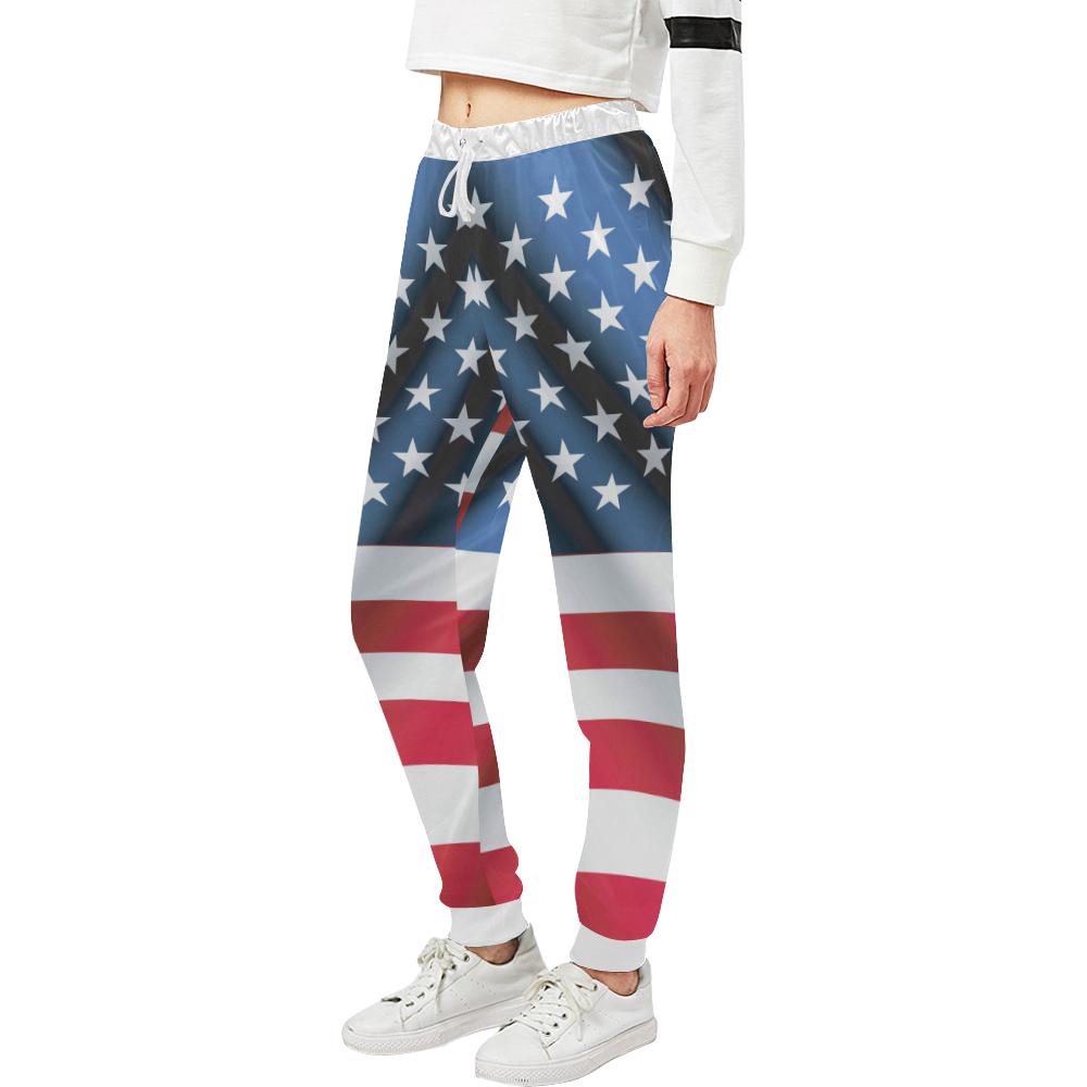 American flag Classic Unisex Casual Sweatpants (Model L11)-JTAMIGO.COM