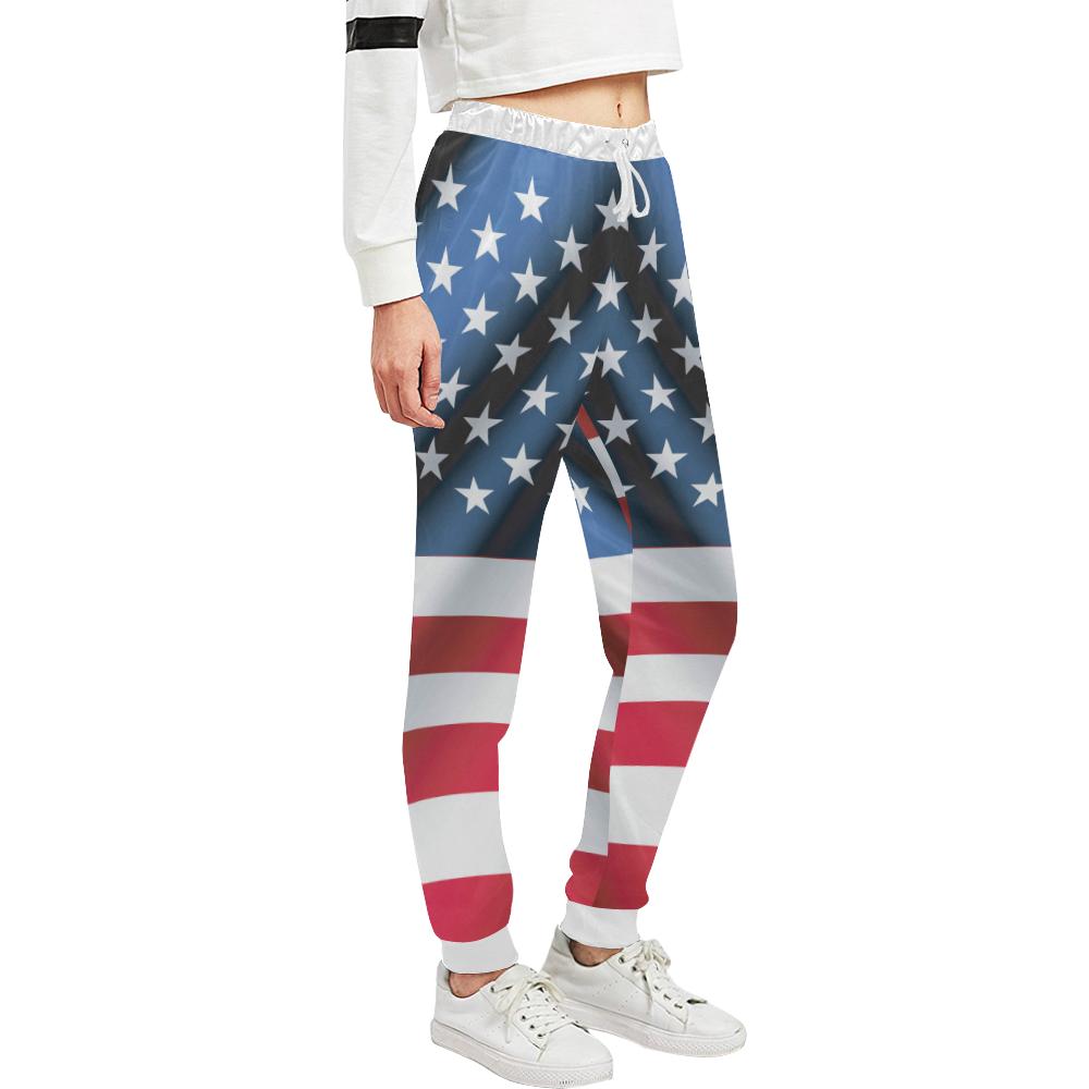 American flag Classic Unisex Casual Sweatpants (Model L11)-JTAMIGO.COM
