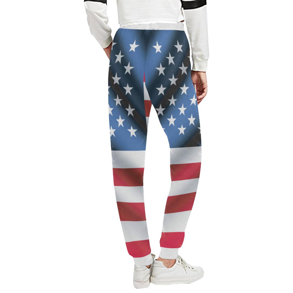 American flag Classic Unisex Casual Sweatpants (Model L11)-JTAMIGO.COM