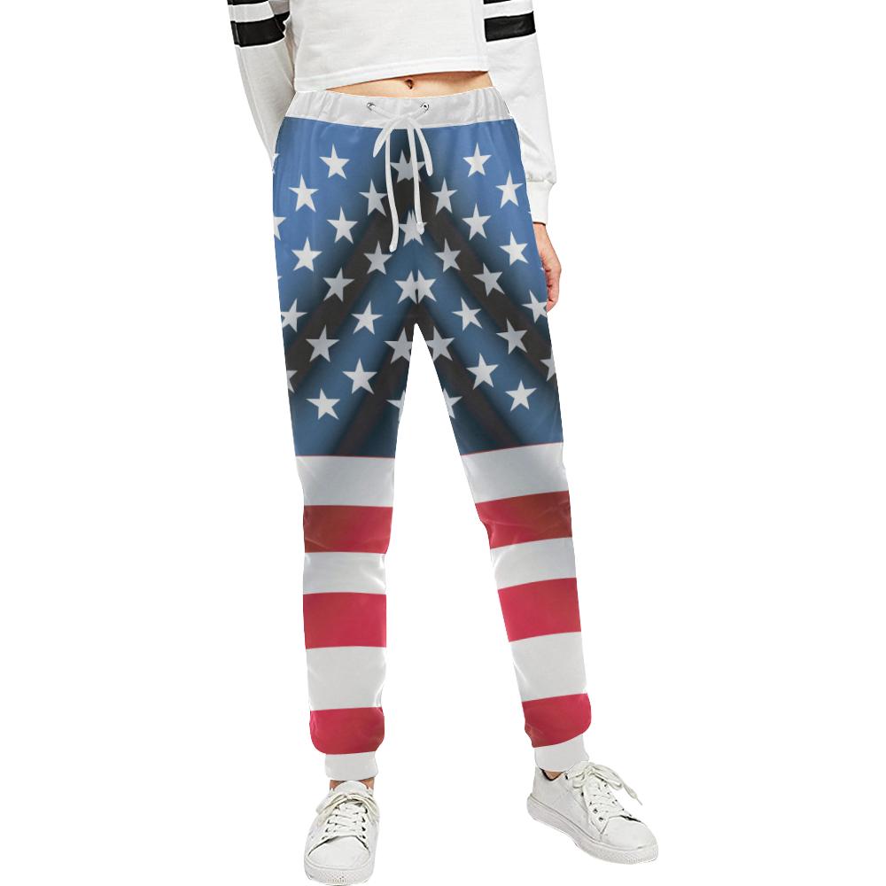 American flag Classic Unisex Casual Sweatpants (Model L11)-JTAMIGO.COM