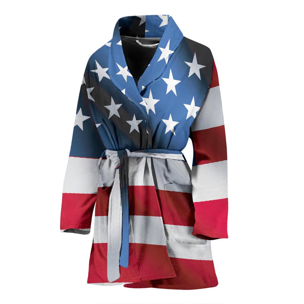 American flag Classic Women Bath Robe-JTAMIGO.COM