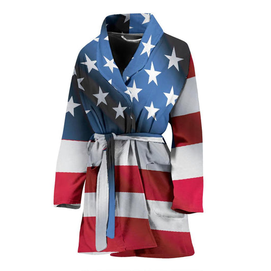 American flag Classic Women Bath Robe-JTAMIGO.COM