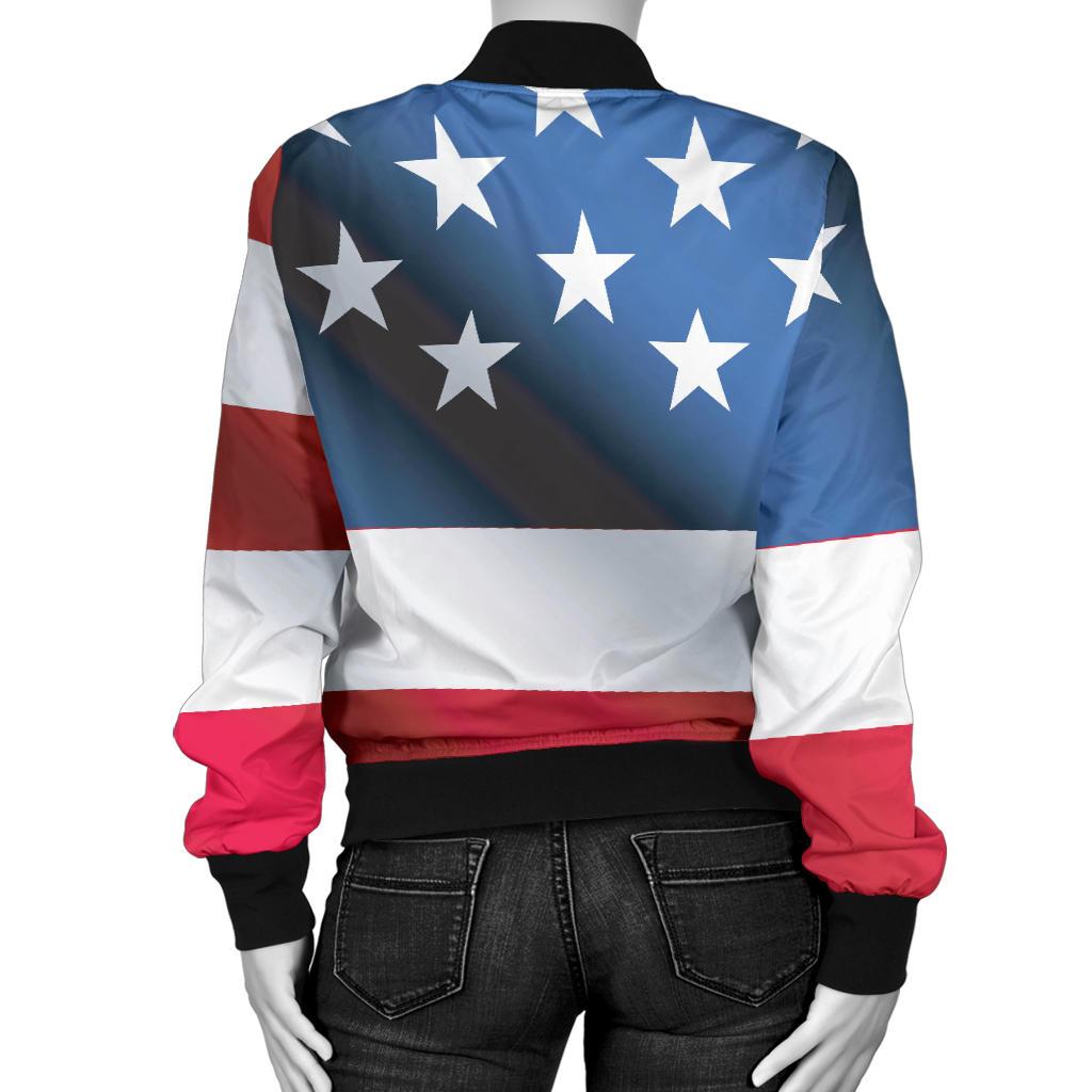American Flag Classic Women Casual Bomber Jacket