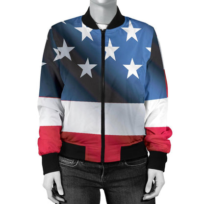 American Flag Classic Women Casual Bomber Jacket