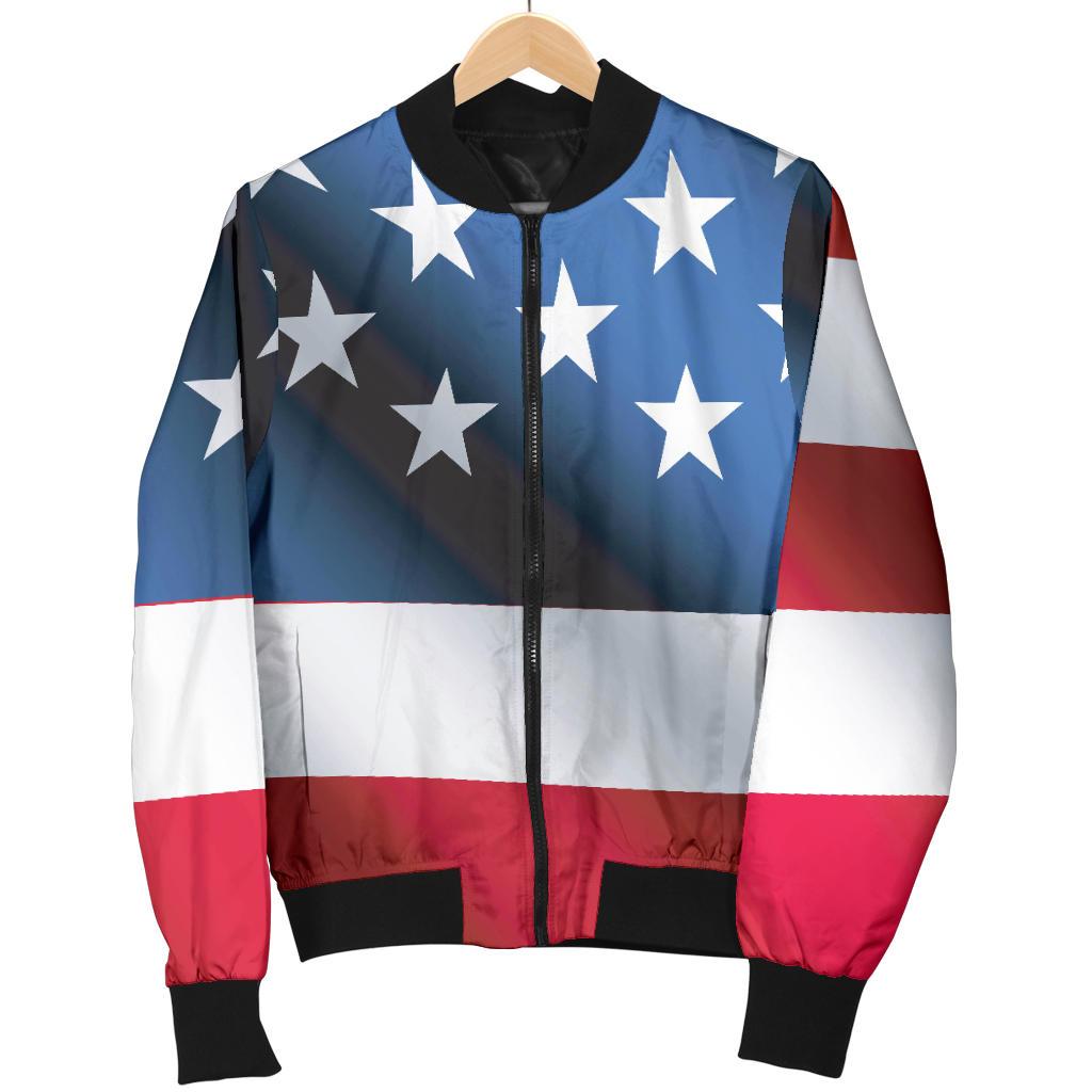 American Flag Classic Women Casual Bomber Jacket