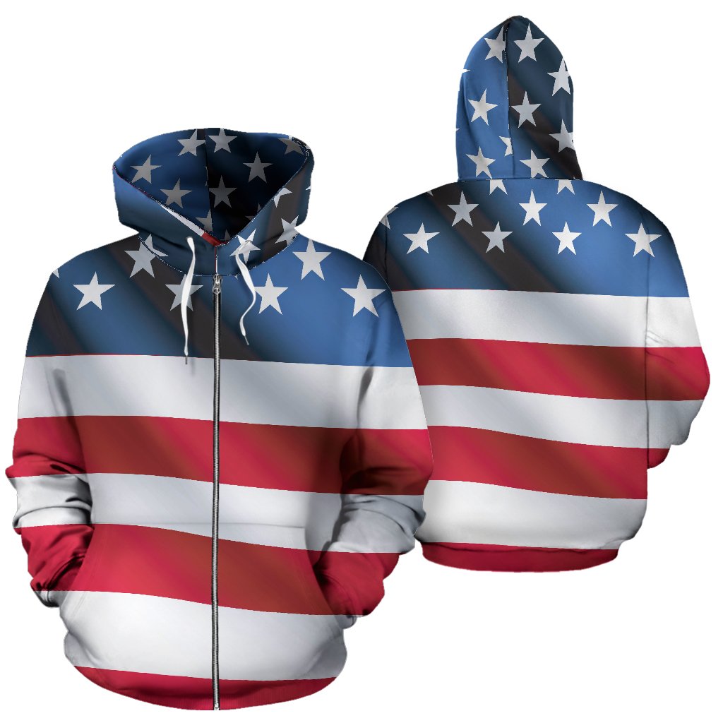 American Flag Classic Zip Up Hoodie