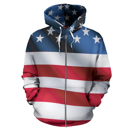 American Flag Classic Zip Up Hoodie