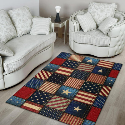 American flag Patchwork Design Area Rugs-JTAMIGO.COM