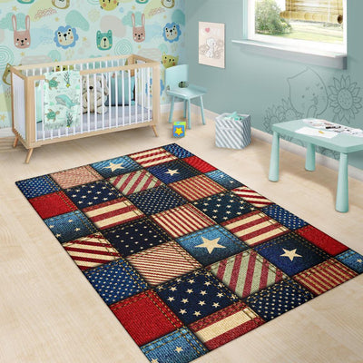 American flag Patchwork Design Area Rugs-JTAMIGO.COM