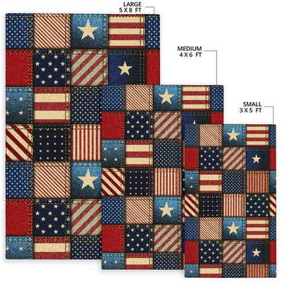 American flag Patchwork Design Area Rugs-JTAMIGO.COM