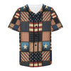 American flag Patchwork Design Baseball Jersey-JTAMIGO.COM