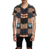 American flag Patchwork Design Baseball Jersey-JTAMIGO.COM