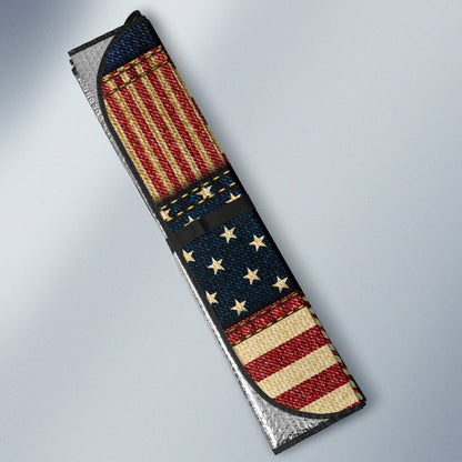 American Flag Patchwork Design Car Sun Shade For Windshield