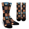 American flag Patchwork Design Crew Socks