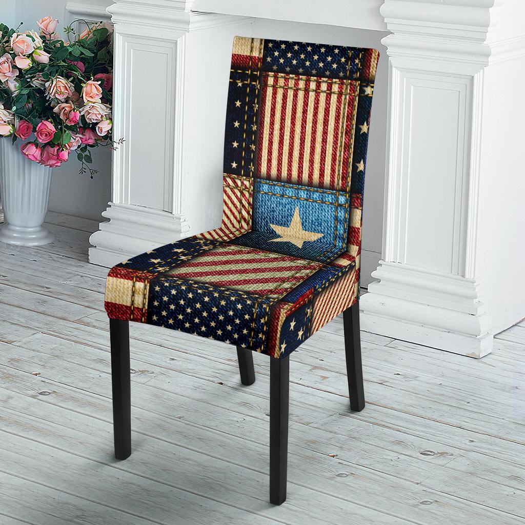 American flag Patchwork Design Dinning Chair Slipper-JTAMIGO.COM