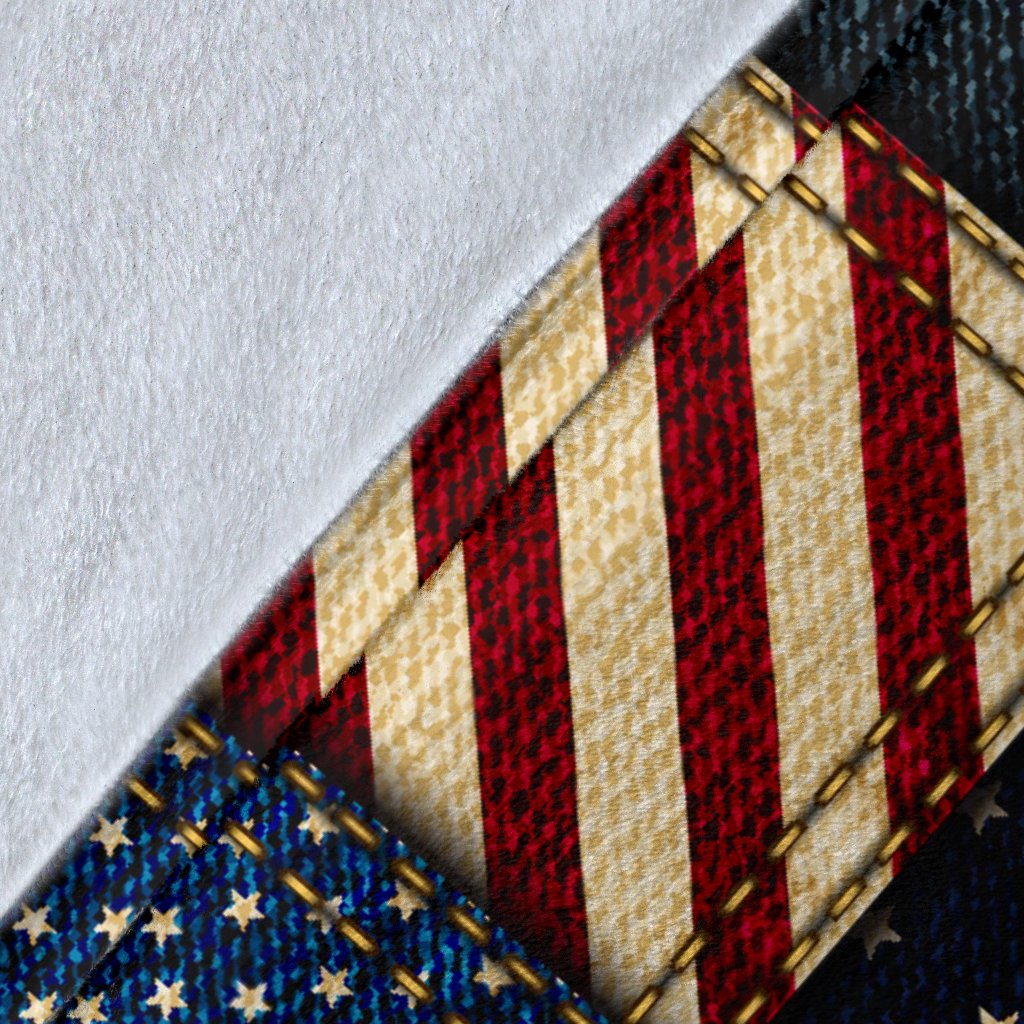 American Flag Patchwork Design Fleece Blanket