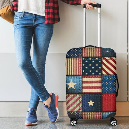 American Flag Patchwork Design Luggage Cover Protector