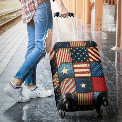 American Flag Patchwork Design Luggage Cover Protector