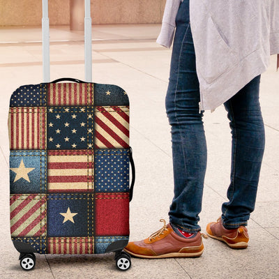American Flag Patchwork Design Luggage Cover Protector