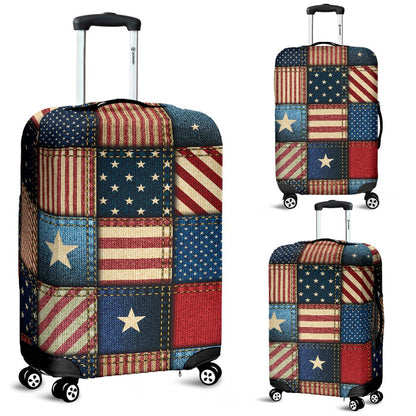American Flag Patchwork Design Luggage Cover Protector
