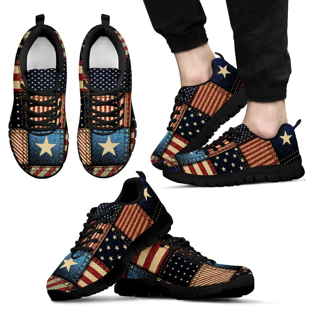 American flag Patchwork Design Men Sneakers Shoes