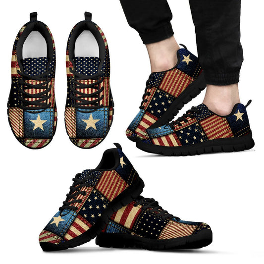 American flag Patchwork Design Men Sneakers Shoes