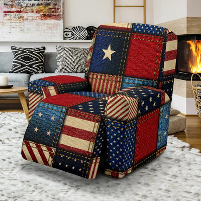 American flag Patchwork Design Recliner Slipcover-JTAMIGO.COM