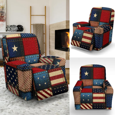 American flag Patchwork Design Recliner Slipcover-JTAMIGO.COM