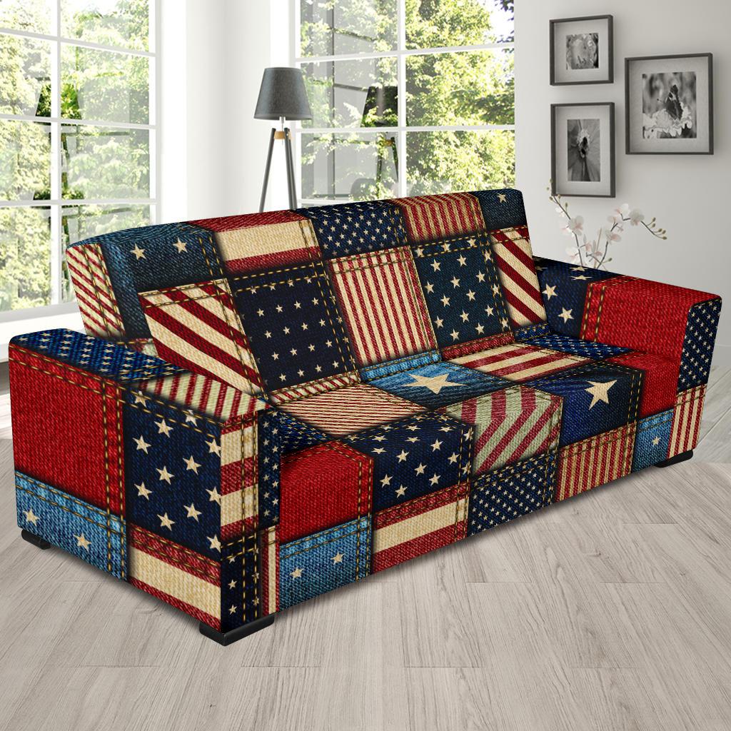 American flag Patchwork Design Sofa Slipcover-JTAMIGO.COM