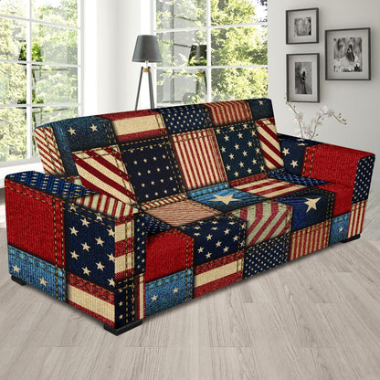 American flag Patchwork Design Sofa Slipcover-JTAMIGO.COM