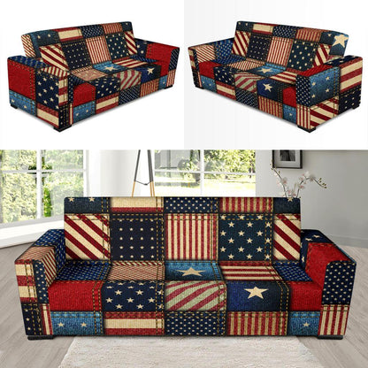 American flag Patchwork Design Sofa Slipcover-JTAMIGO.COM