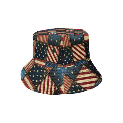 American flag Patchwork Design Unisex Bucket Hat