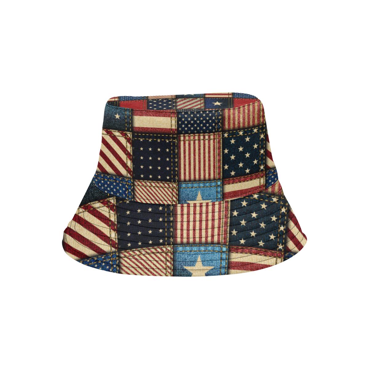 American flag Patchwork Design Unisex Bucket Hat