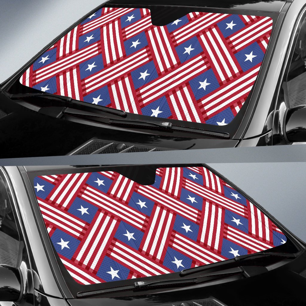 American Flag Pattern Car Sun Shade For Windshield