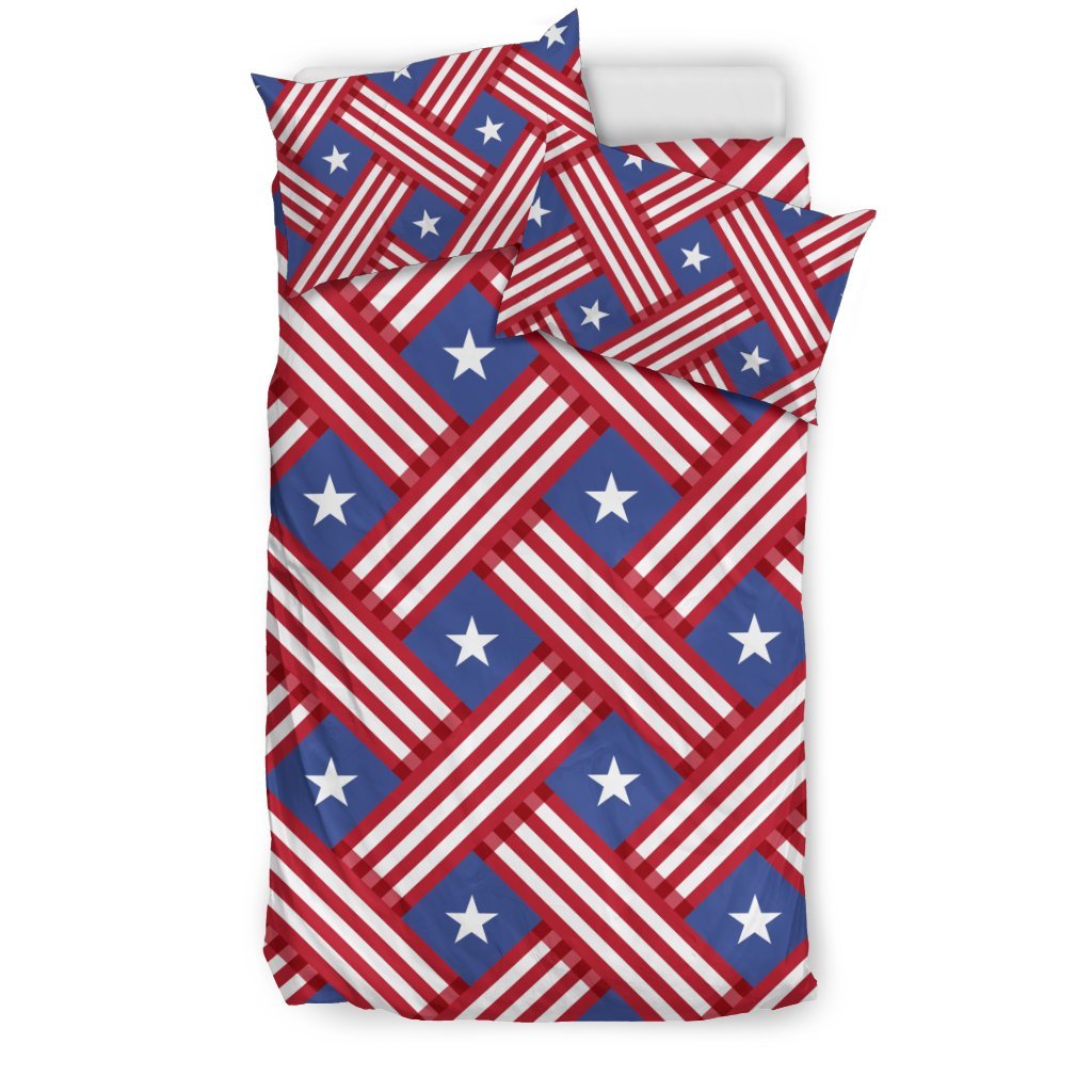 American Flag Pattern Duvet Cover Bedding Set