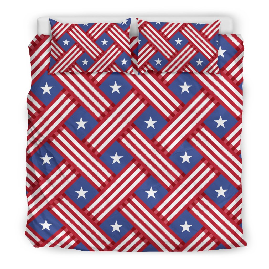 American Flag Pattern Duvet Cover Bedding Set