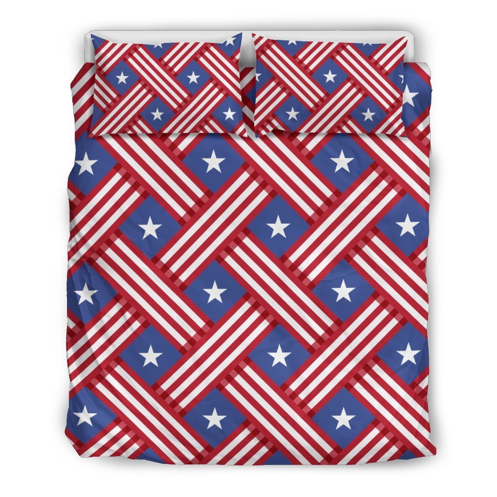 American Flag Pattern Duvet Cover Bedding Set