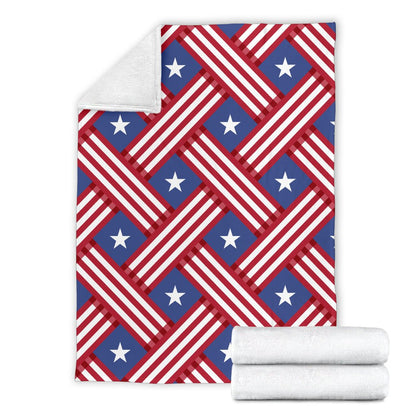 American Flag Pattern Fleece Blanket