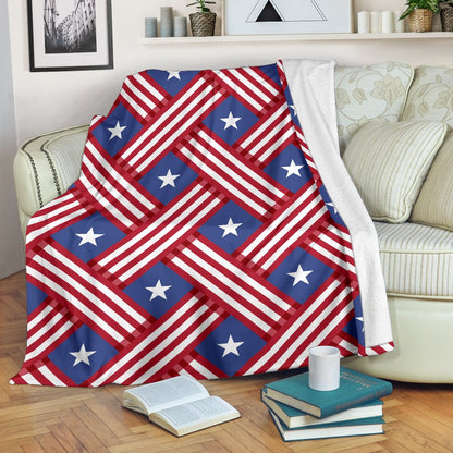 American Flag Pattern Fleece Blanket