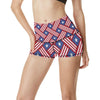 American flag Pattern High Waisted Spandex Shorts-JTAMIGO.COM