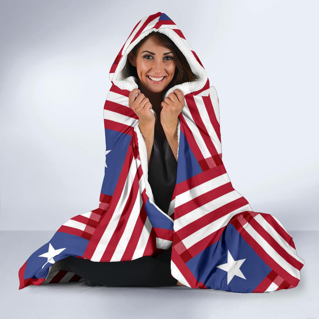 American flag Pattern Hooded Blanket-JTAMIGO.COM