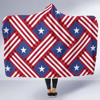 American flag Pattern Hooded Blanket-JTAMIGO.COM