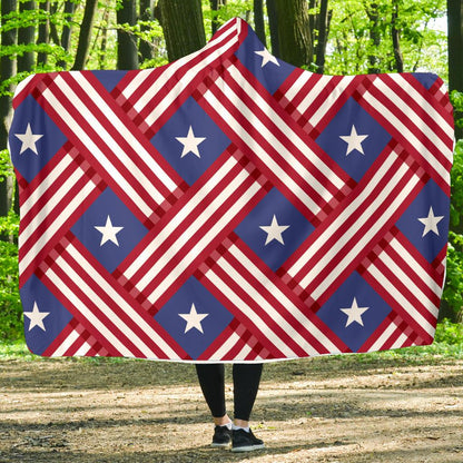 American flag Pattern Hooded Blanket-JTAMIGO.COM