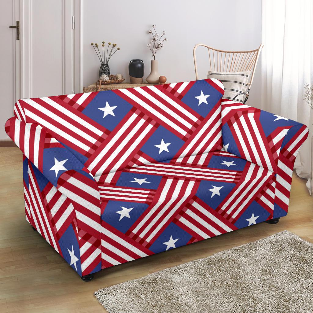 American flag Pattern Loveseat Slipcover-JTAMIGO.COM
