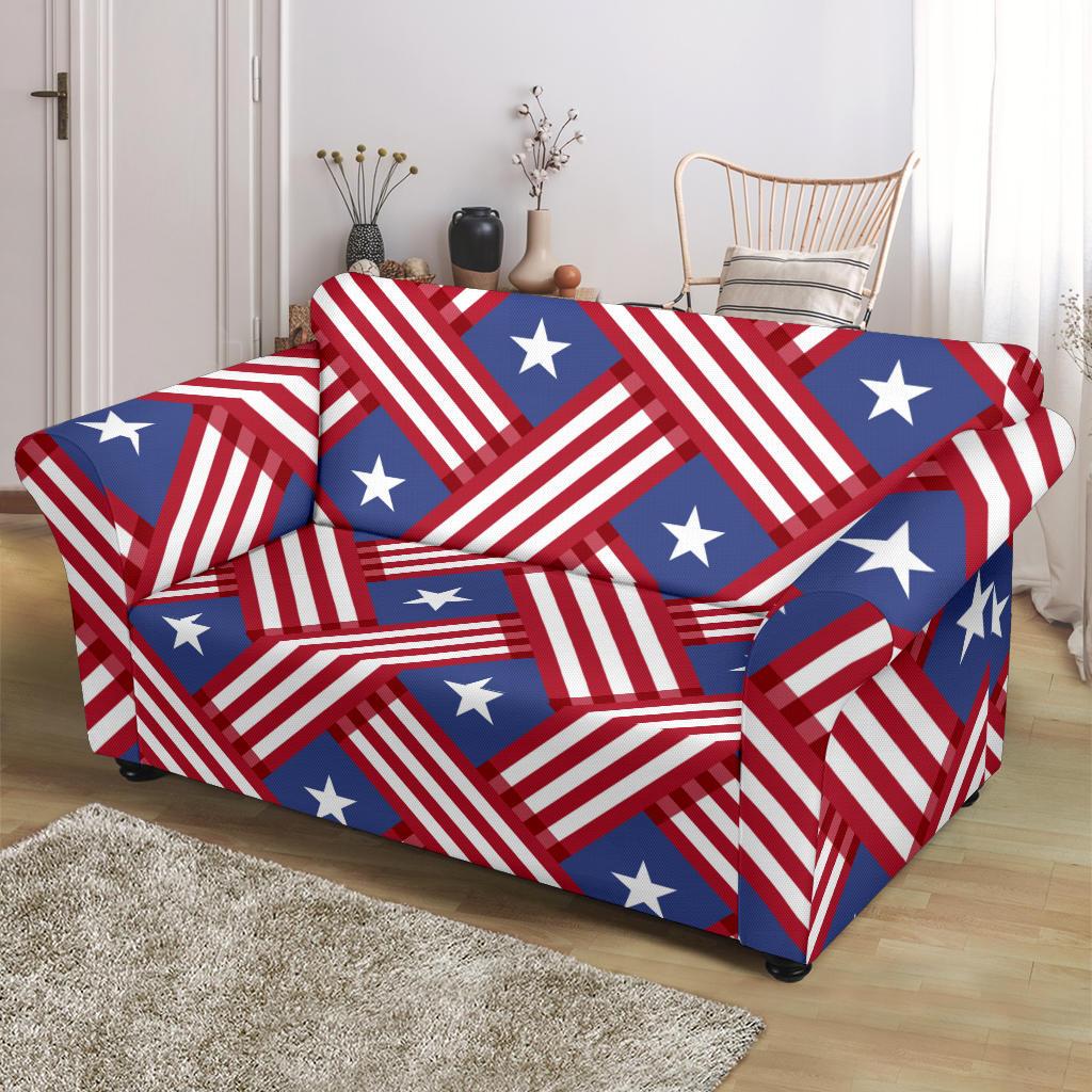 American flag Pattern Loveseat Slipcover-JTAMIGO.COM
