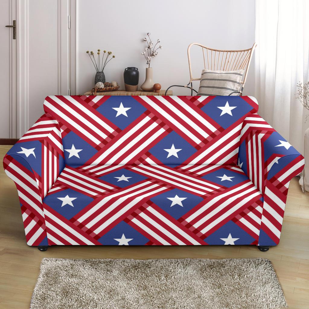 American flag Pattern Loveseat Slipcover-JTAMIGO.COM