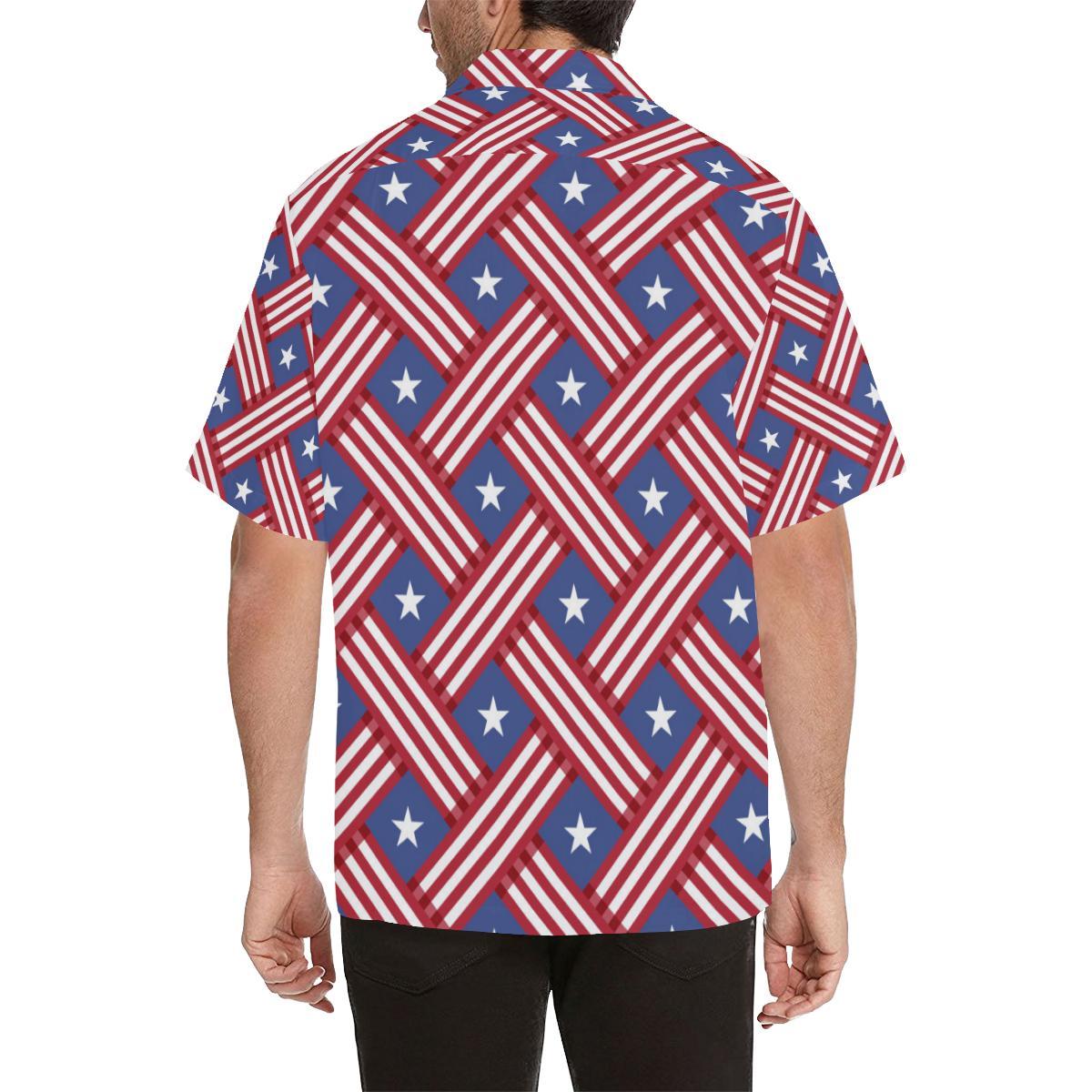 American flag Pattern Men Aloha Hawaiian Shirt