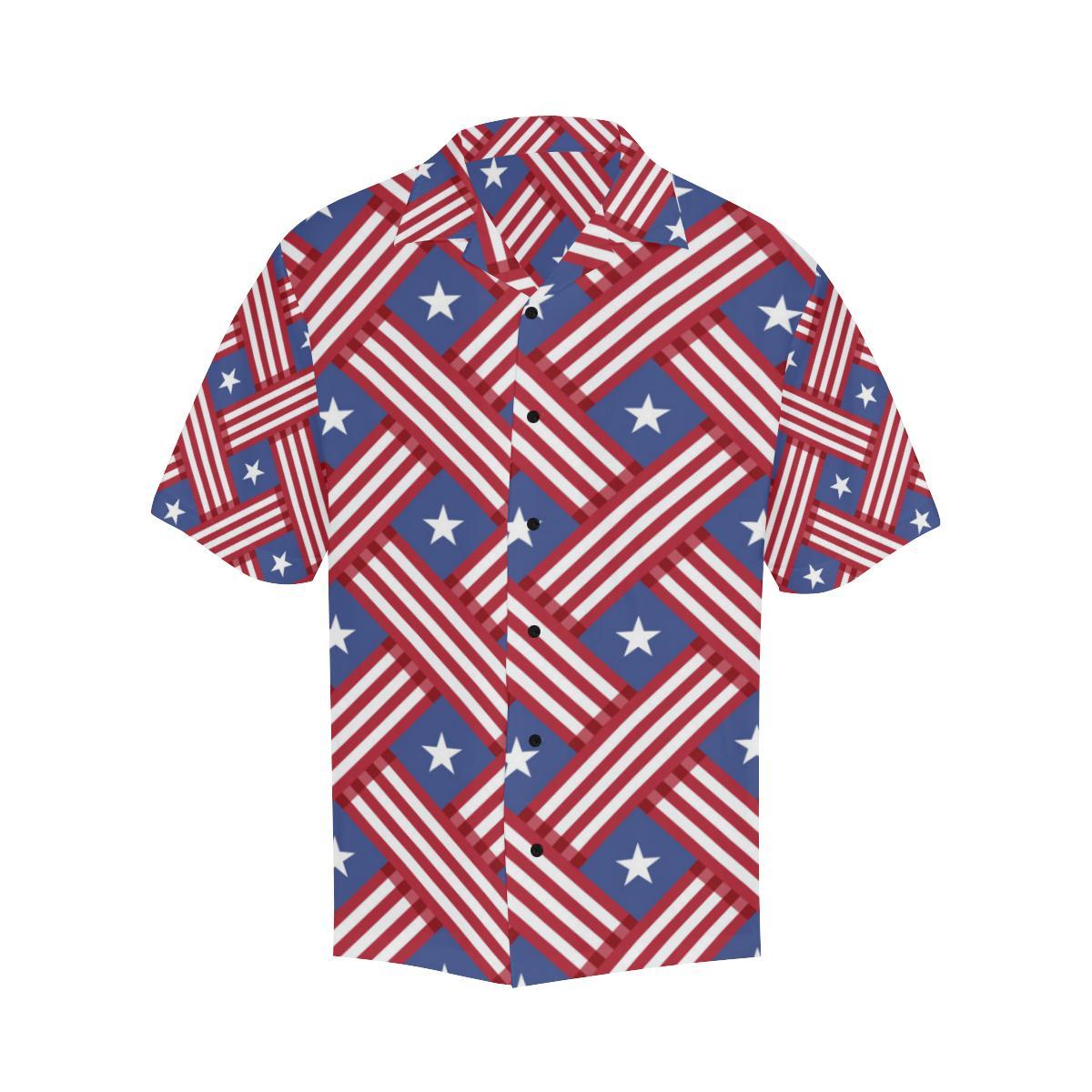 American flag Pattern Men Aloha Hawaiian Shirt